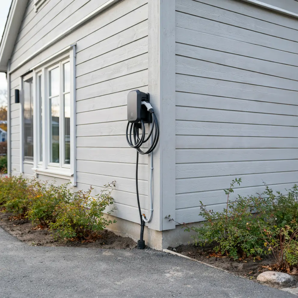 installation av elbilsladdning enskede